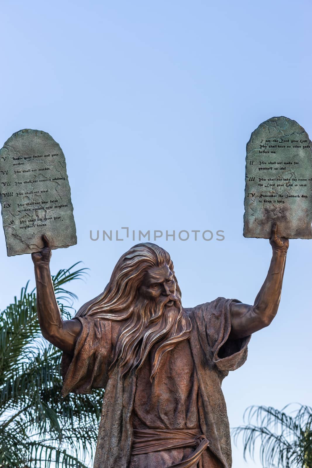 Statue of Moses at Christ Cathedral in Garden Grove, California. by Claudine