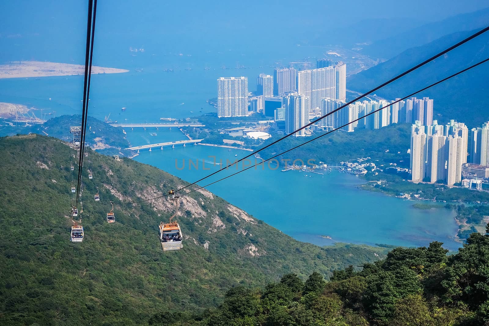Cable car,from Hong Kong Ocean Park by Surasak