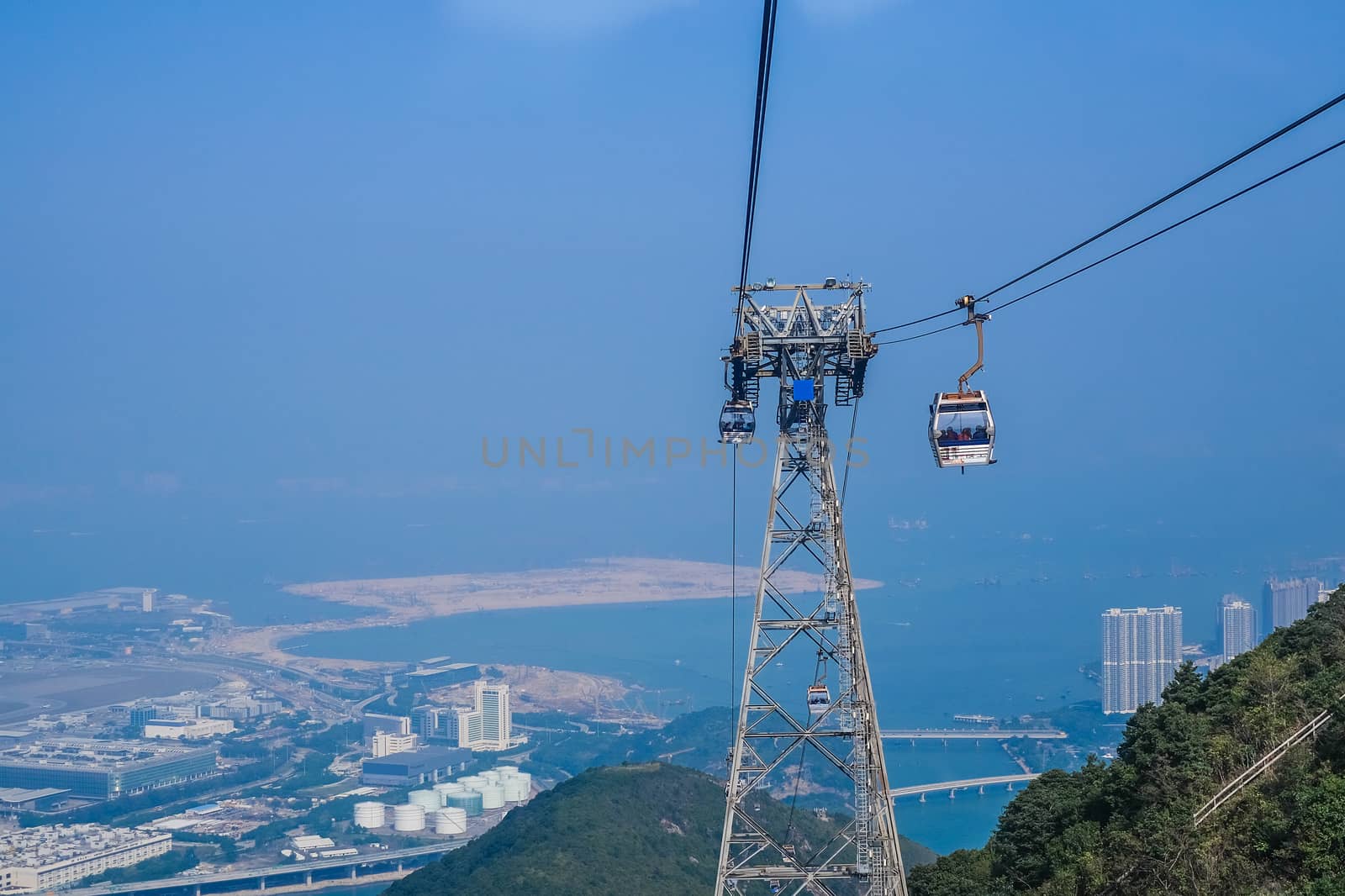 Cable car,from Hong Kong Ocean Park by Surasak