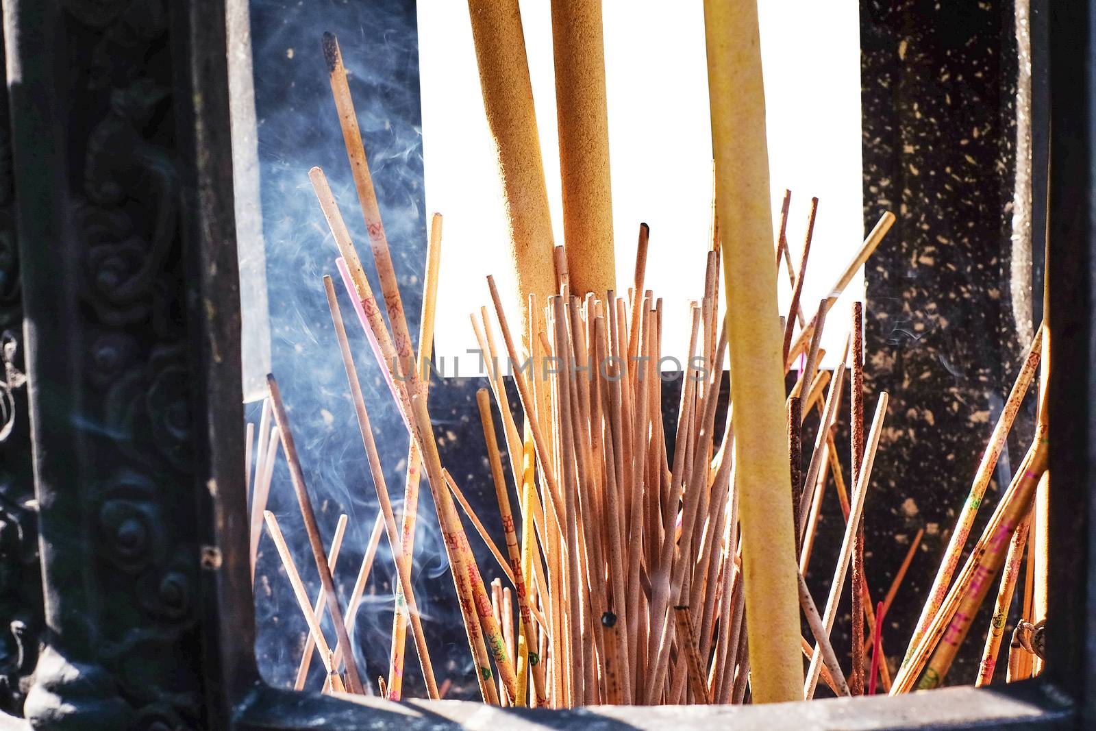 Burning Incense sticks by Surasak