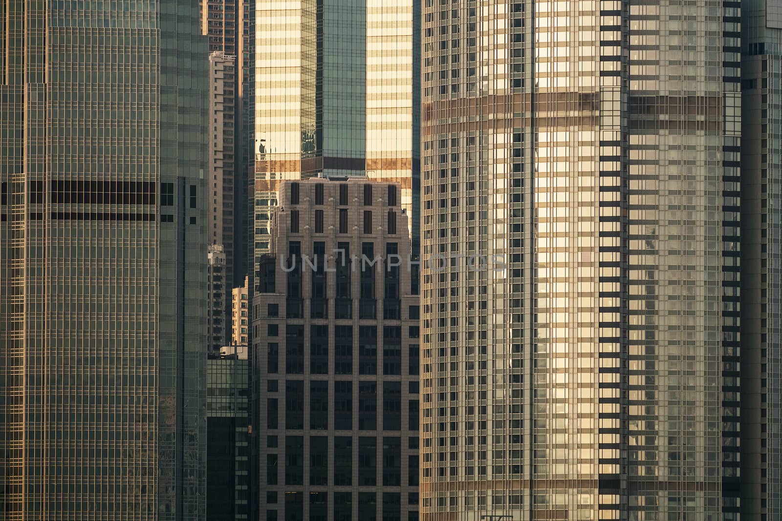 Office building detail in day light view by Surasak