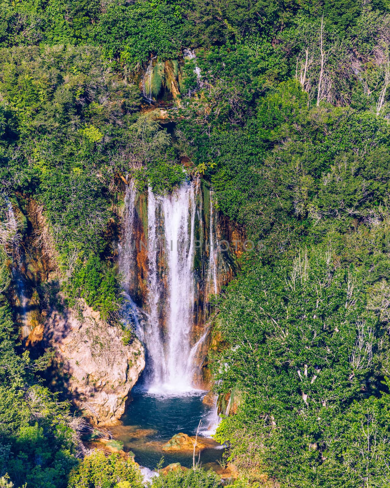 Manojlovac waterfall, Krka National Park, Croatia. Manojlovac waterfall, national park Krka in Croatia. View on the Manojlovac waterfall, near Knin in Croatia, Krka National Park.