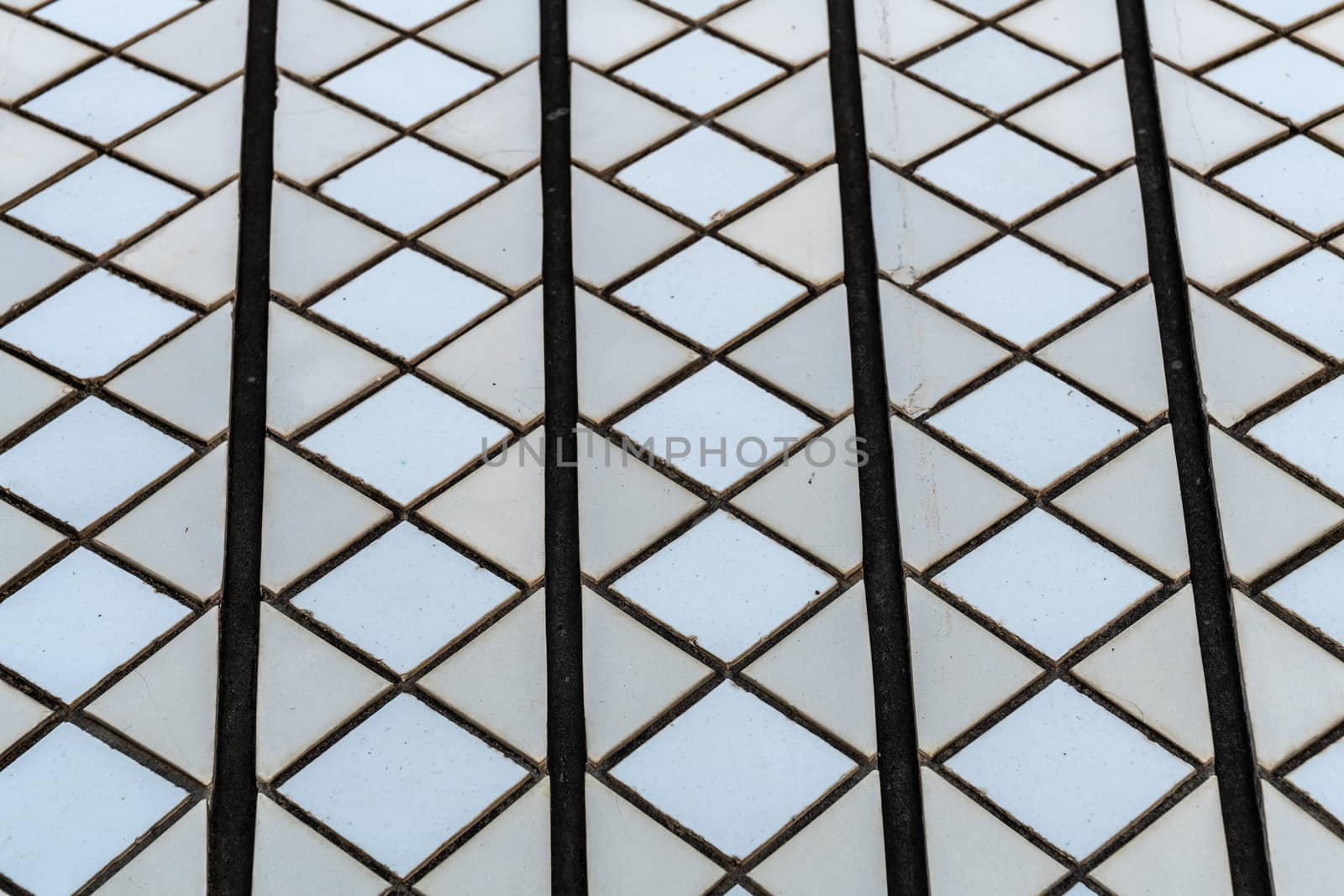 Sydney, Australia - February 11, 2019: Detail of white roof structure of Sydney Opera House. Closeup of tiles.. 9 of 12.