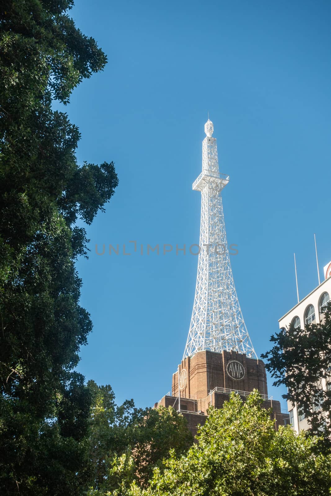 Eifel Tower on top of AWA building in Sydney Australia. by Claudine