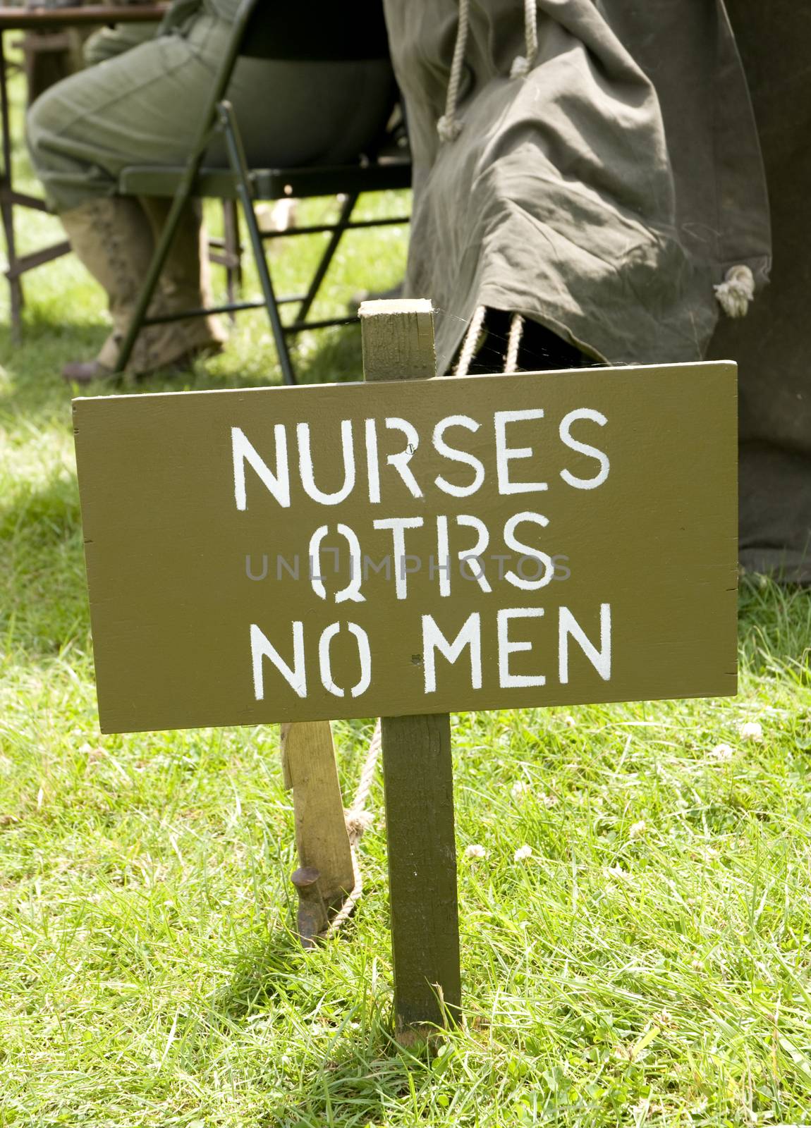 Nurses - No Men sign in US Army Camp by TimAwe