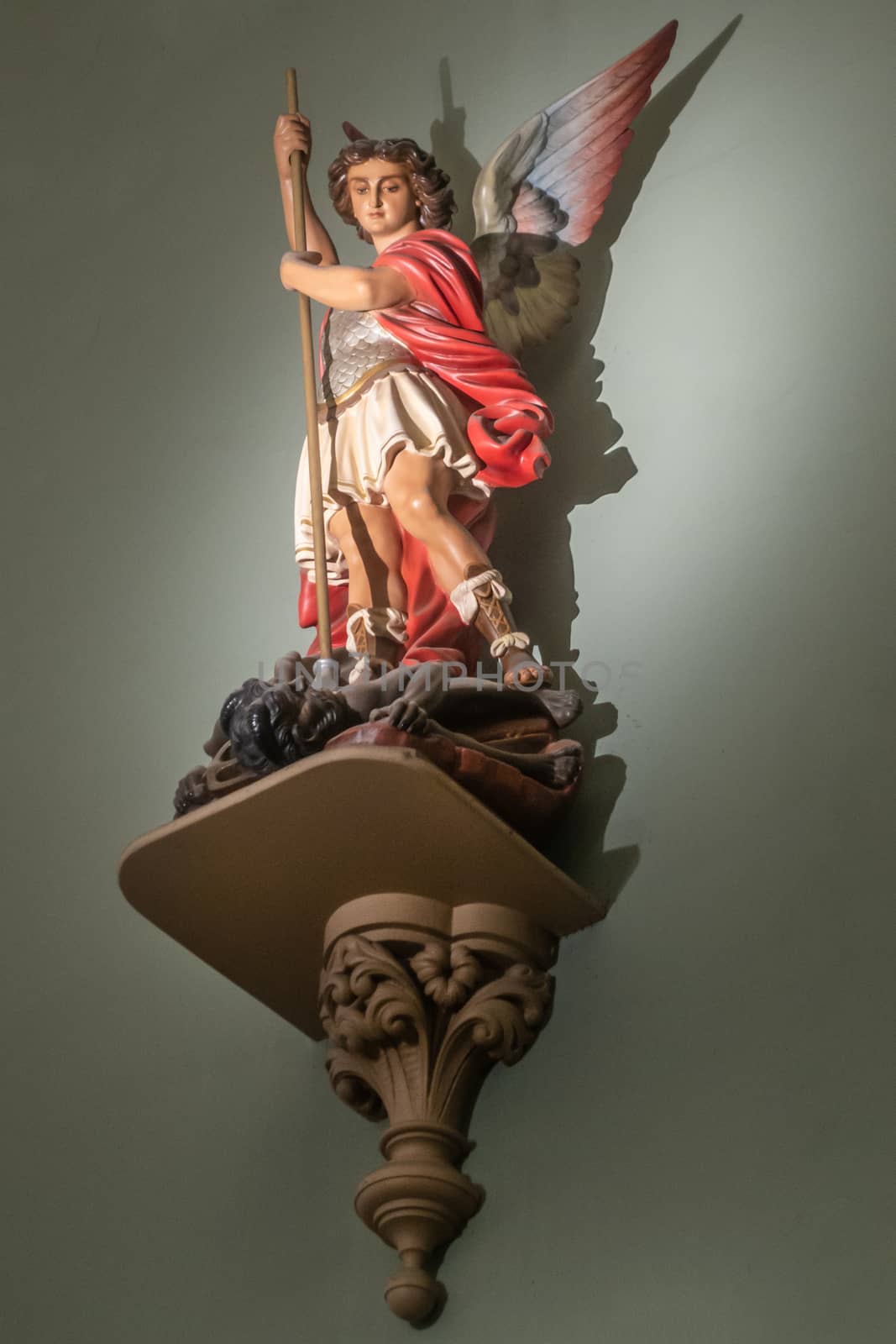 Saint Michael statue in Saint Patricks Church, Sydney Australia. by Claudine