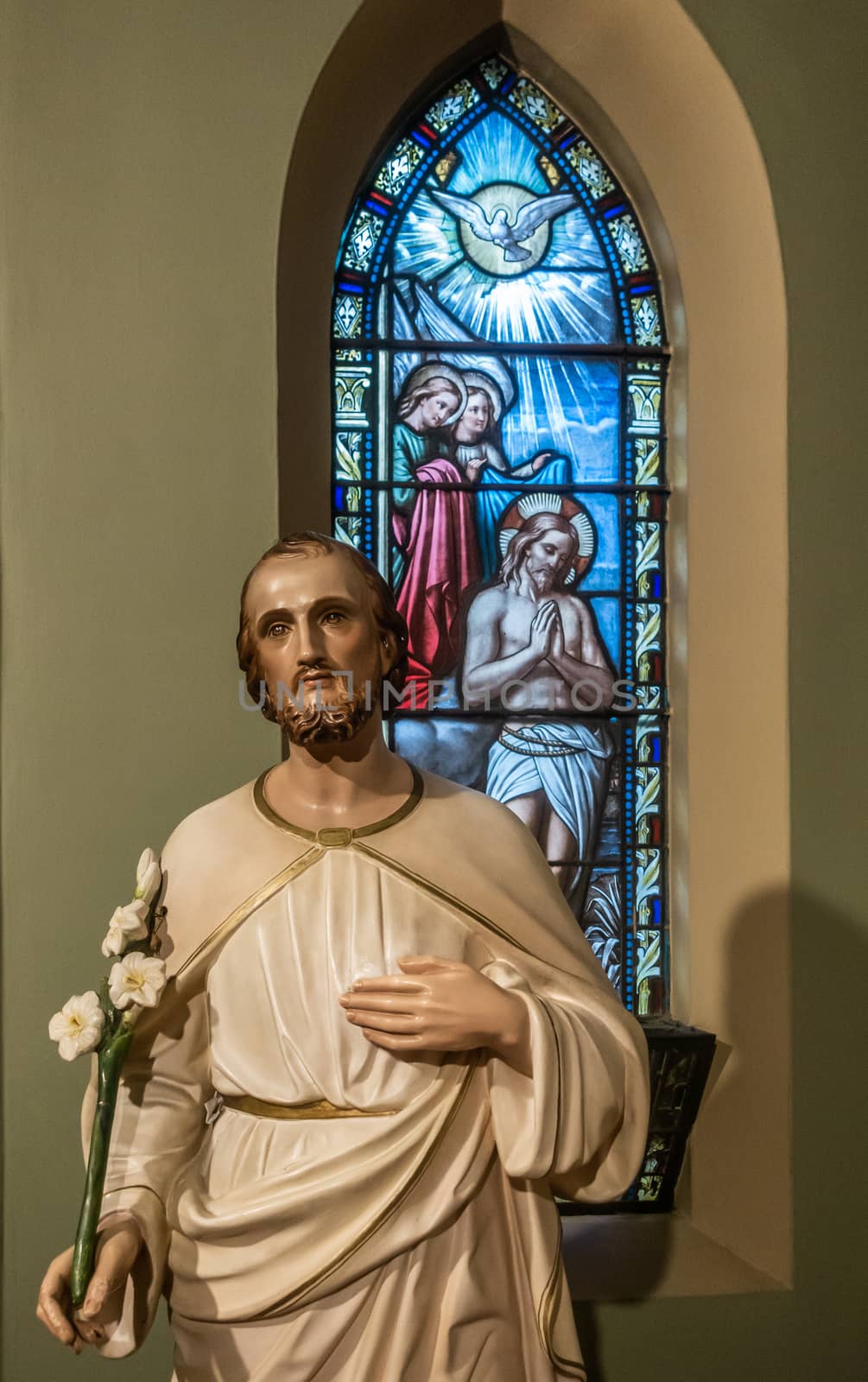 Saint Joseph statue in Saint Patricks Church, Sydney Australia. by Claudine