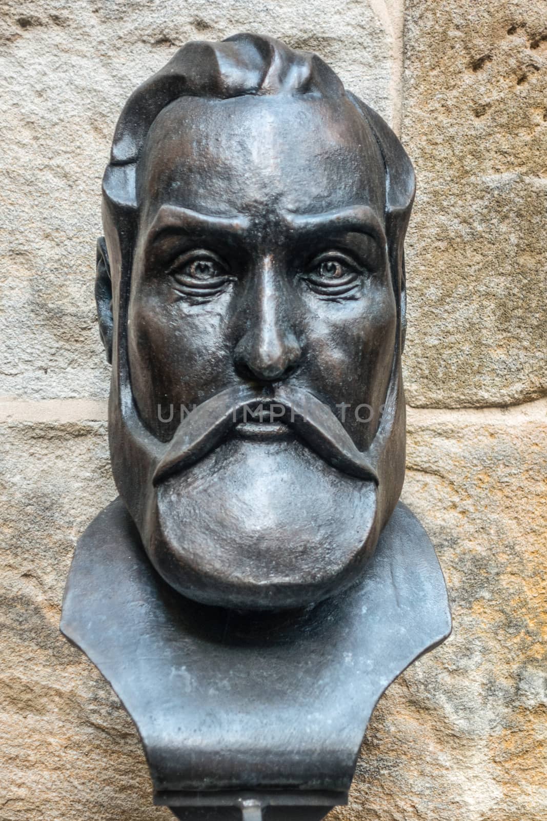 Bust of Charles O Neill statue outside Saint Patricks Church, Sy by Claudine