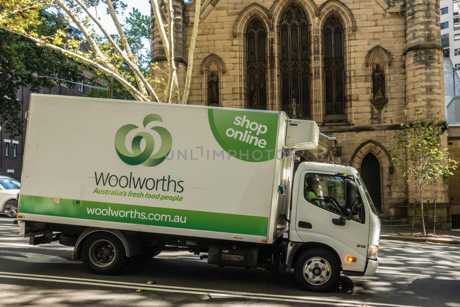 Delivery van of Woolworths retail giant, Sydney Australia. by Claudine