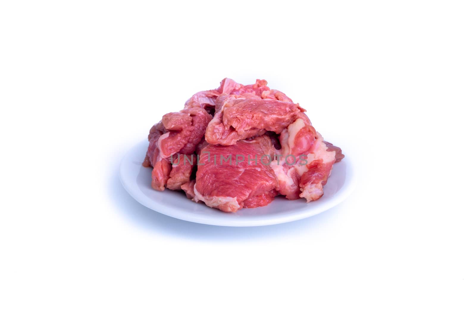 Fresh raw beef steak isolated on white background  by silverwings