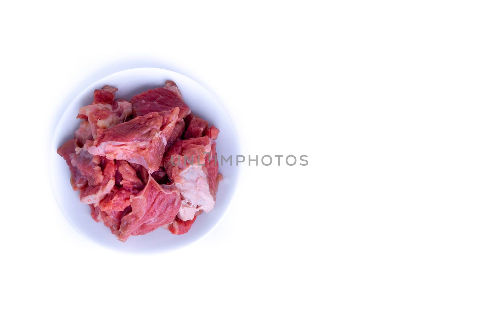 Fresh raw beef steak isolated on white background  by silverwings