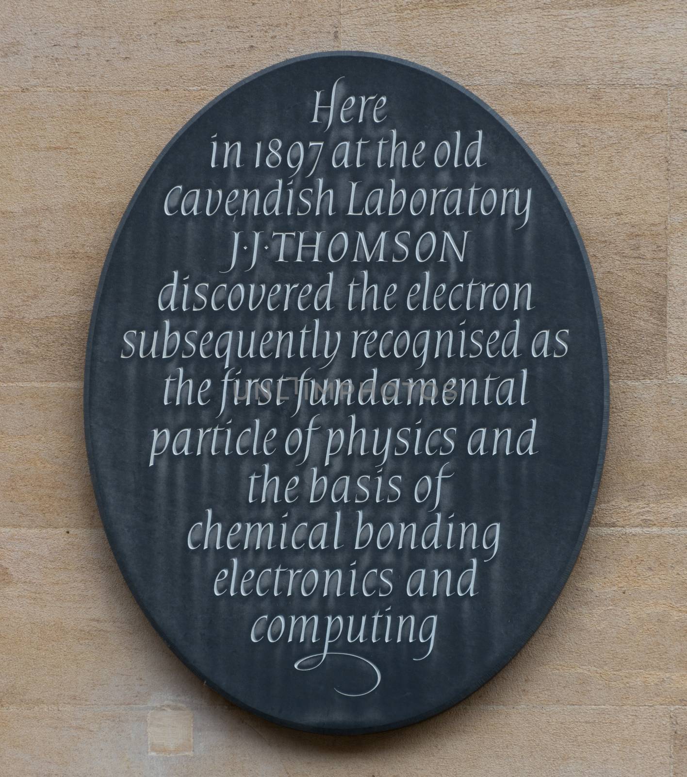 J J Thomson Plaque at Cavendish Laboratory, Cambridge