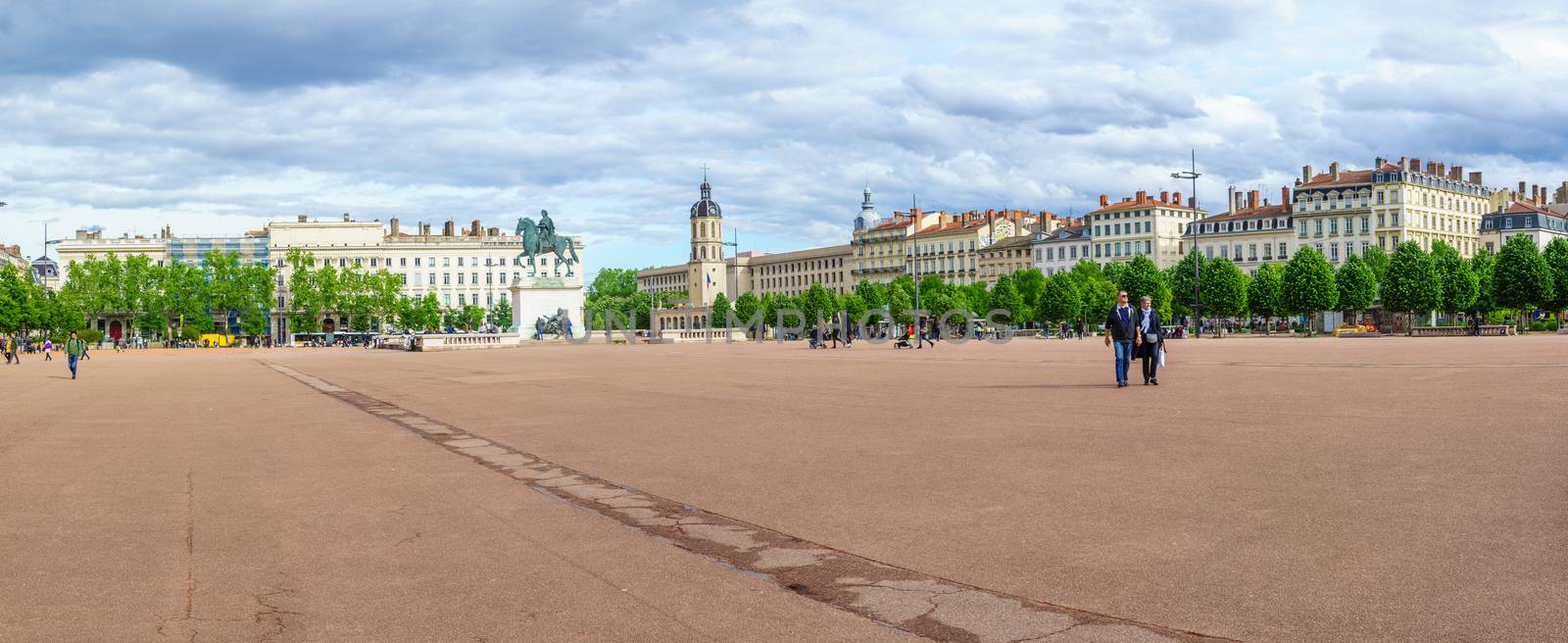 anoramic view of Place Bellecour square, in Lyon by RnDmS