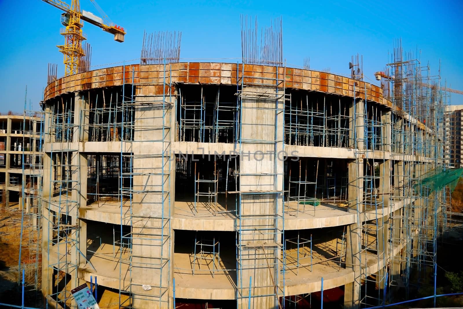 Jaipur, India - June 2017 : new construction of building in Jaipur