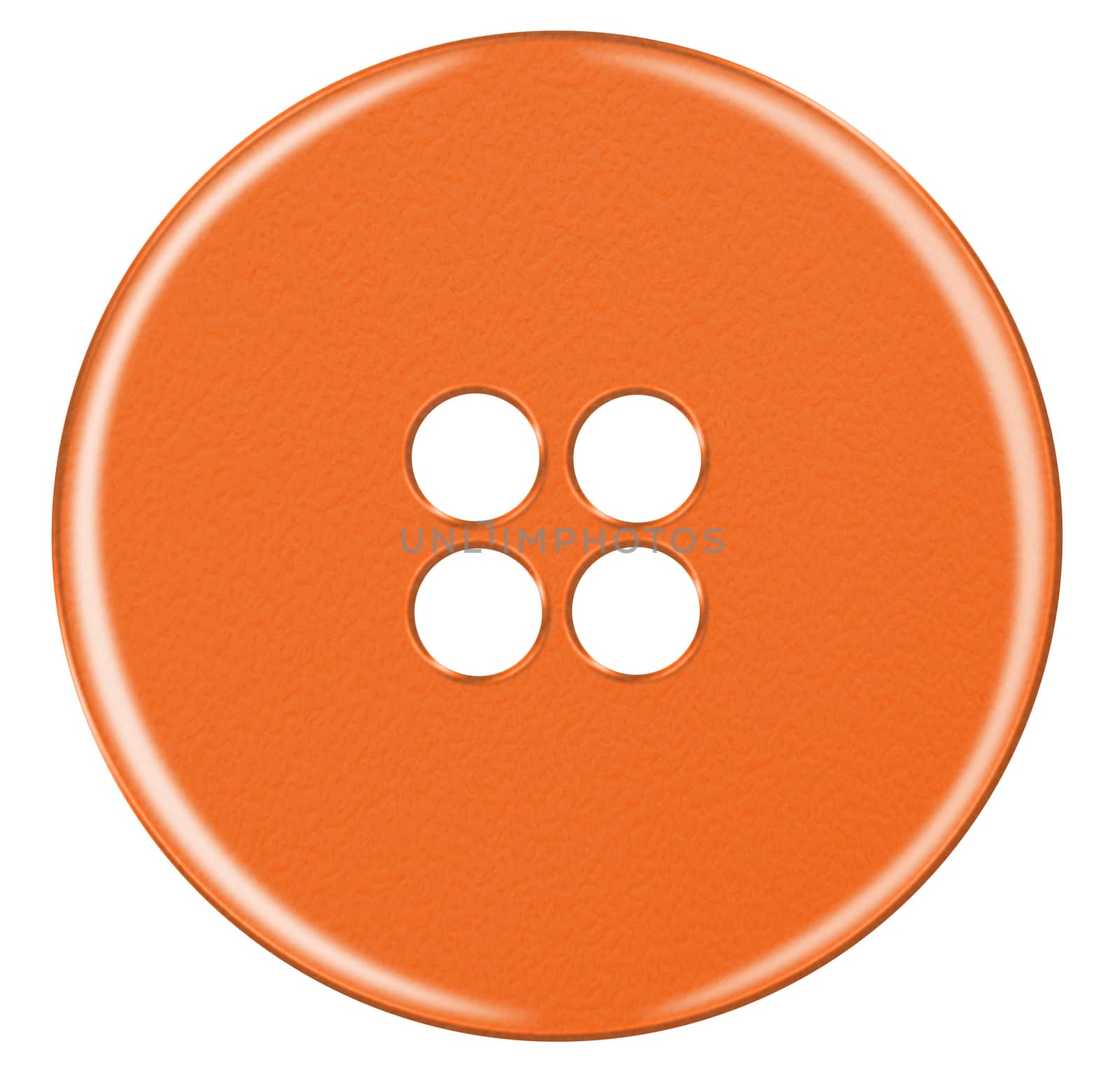 Orange Plastic button isolated on white background