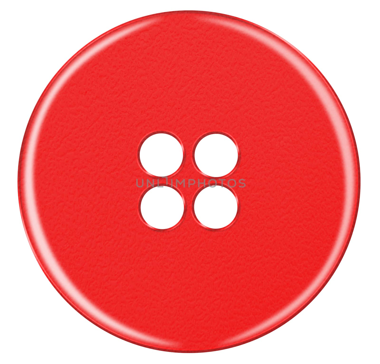 Plastic button isolated - red by Venakr
