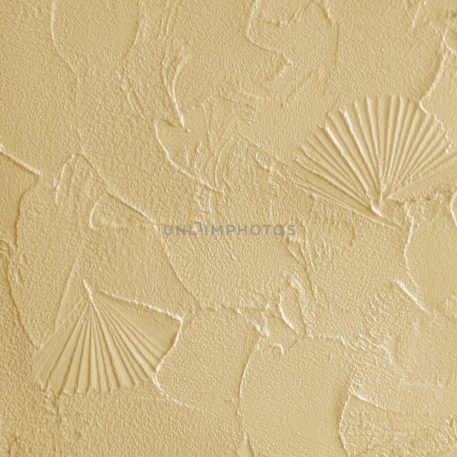 Yellow background of the structural plaster on the wall                         