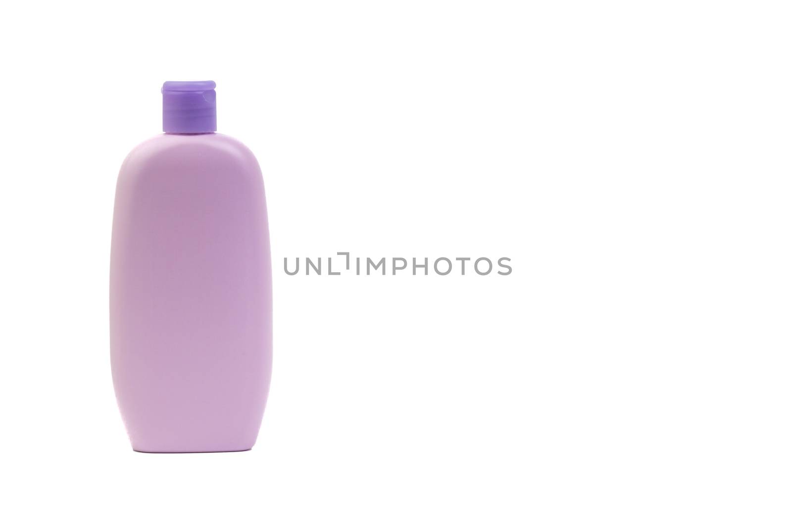 Baby lotion or shampoo bottle isolated on white background. Healthcare and business concept