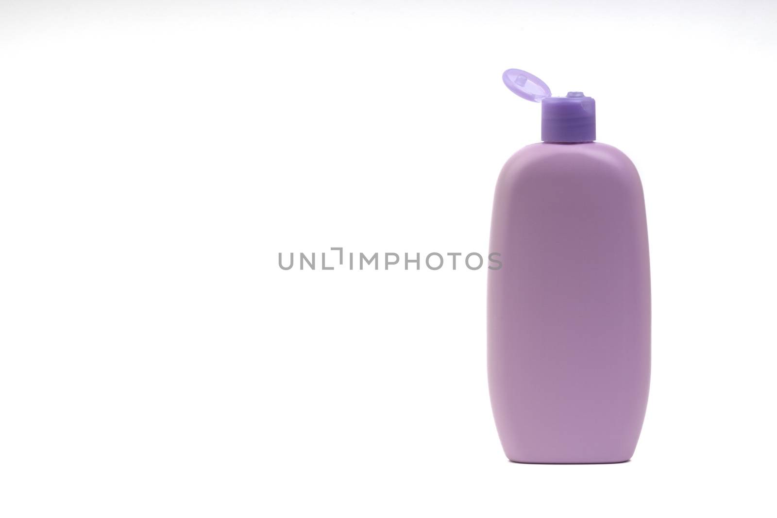 Baby lotion or shampoo bottle isolated on white background. Healthcare and business concept