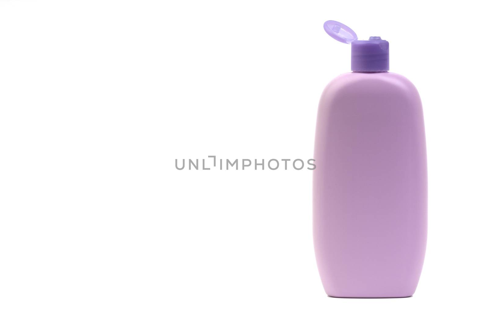 Baby lotion or shampoo bottle isolated on white background. Healthcare and business concept