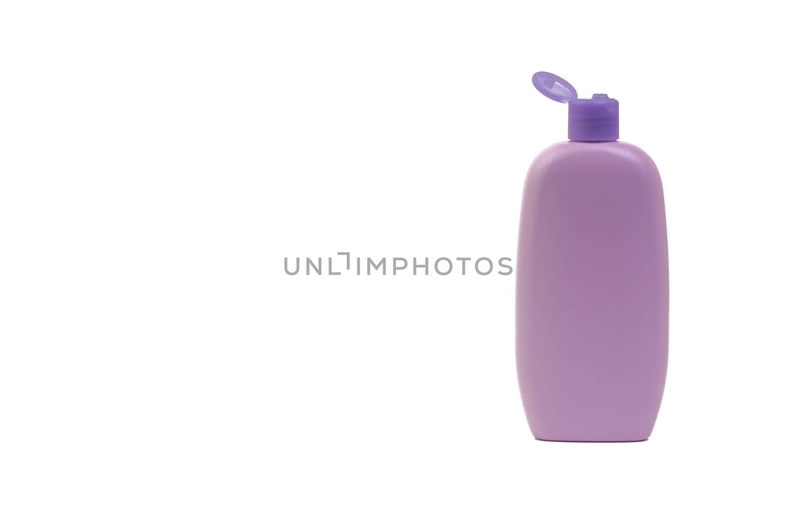 Baby lotion or shampoo bottle isolated on white background. Healthcare and business concept