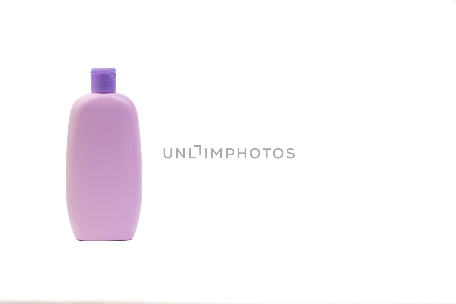 Baby lotion or shampoo bottle isolated on white background. Healthcare and business concept