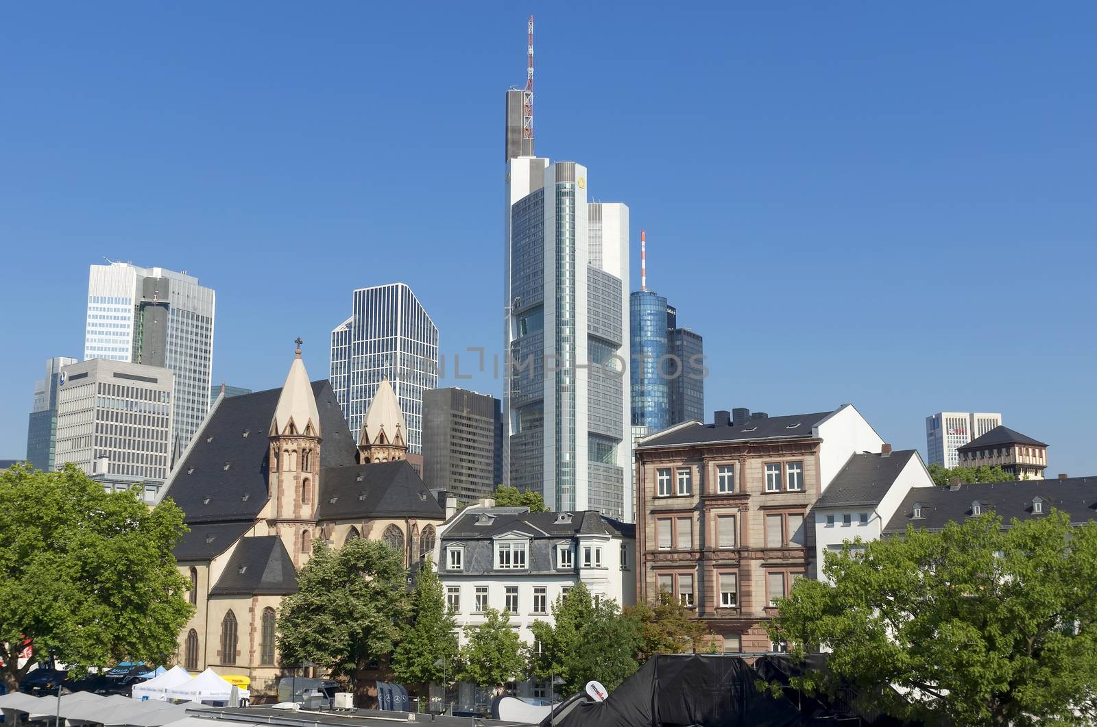FRANKFURT AM MAIN, GERMANY - JULY 2, 2015: View of Frankfurt am Main, Germany. Frankfurt is the fifth-largest city in Germany.

Frankfurt am Main, Germany - July 2, 2015: View of Frankfurt am Main, Germany. Frankfurt is the fifth-largest city in Germany.
