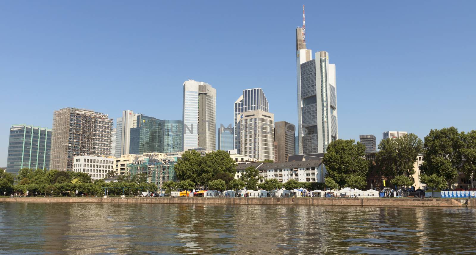 FRANKFURT AM MAIN, GERMANY - JULY 2, 2015: View of Frankfurt am Main, Germany. Frankfurt is the fifth-largest city in Germany.

Frankfurt am Main, Germany - July 2, 2015: View of Frankfurt am Main, Germany. Frankfurt is the fifth-largest city in Germany.