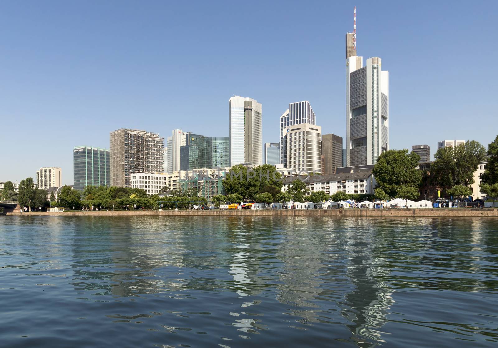 FRANKFURT AM MAIN, GERMANY - JULY 2, 2015: View of Frankfurt am Main, Germany. Frankfurt is the fifth-largest city in Germany.

Frankfurt am Main, Germany - July 2, 2015: View of Frankfurt am Main, Germany. Frankfurt is the fifth-largest city in Germany.