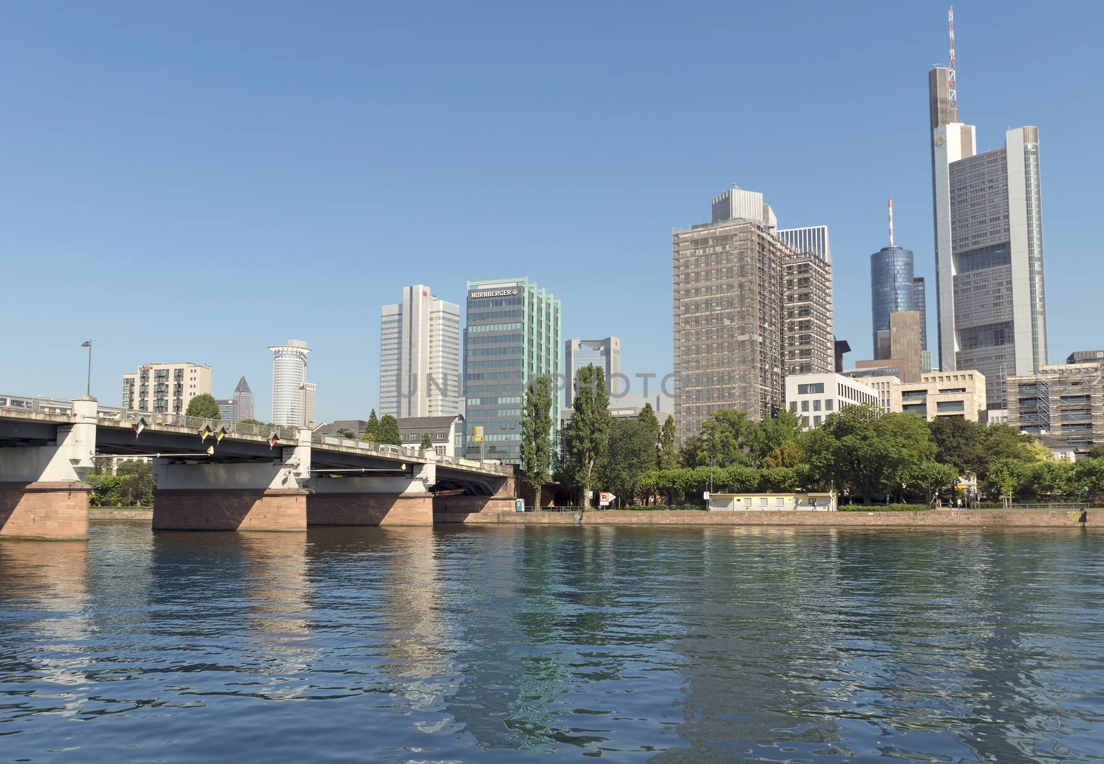 FRANKFURT AM MAIN, GERMANY - JULY 2, 2015: View of Frankfurt am Main, Germany. Frankfurt is the fifth-largest city in Germany.

Frankfurt am Main, Germany - July 2, 2015: View of Frankfurt am Main, Germany. Frankfurt is the fifth-largest city in Germany.