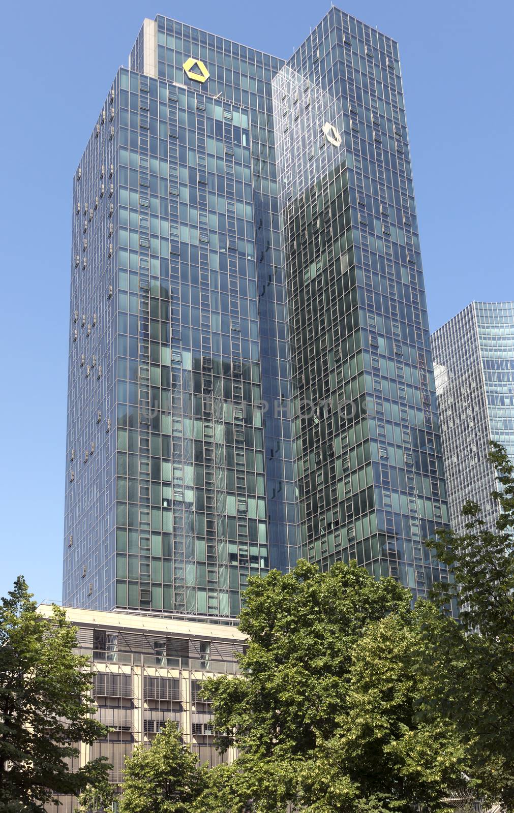 FRANKFURT AM MAIN, GERMANY - JULY 2, 2015: The Europaeische Zentral Bank (European Central Bank) is the central bank for the Euro zone.

Frankfurt am Main, Germany - July 2, 2015: The Europaeische Zentral Bank (European Central Bank) is the central bank for the Euro zone.