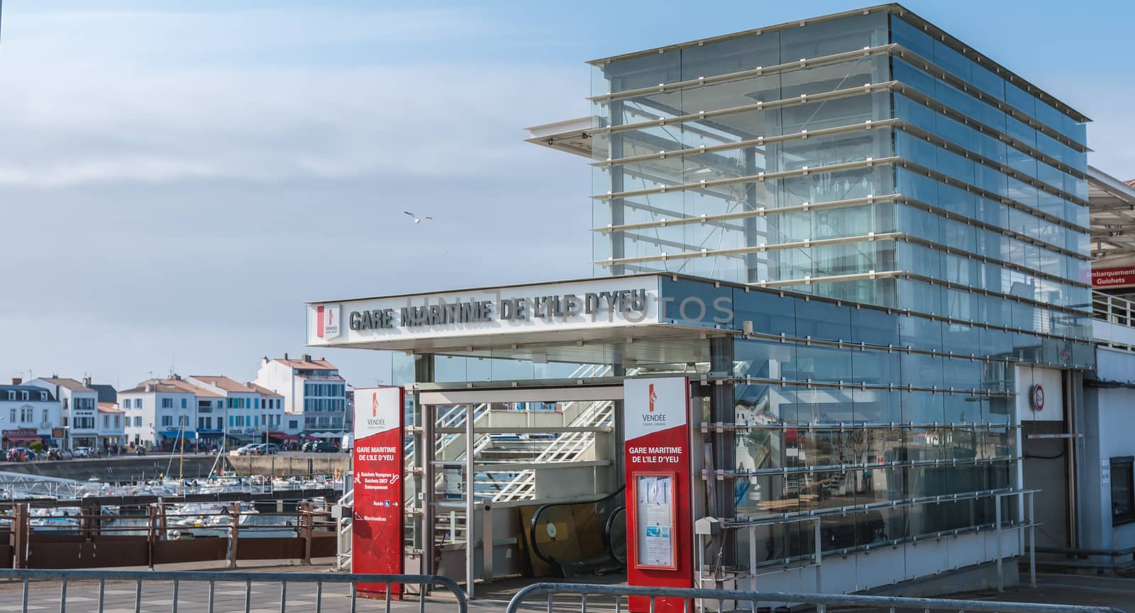 view of the ferry terminal of the island of Yeu  by AtlanticEUROSTOXX