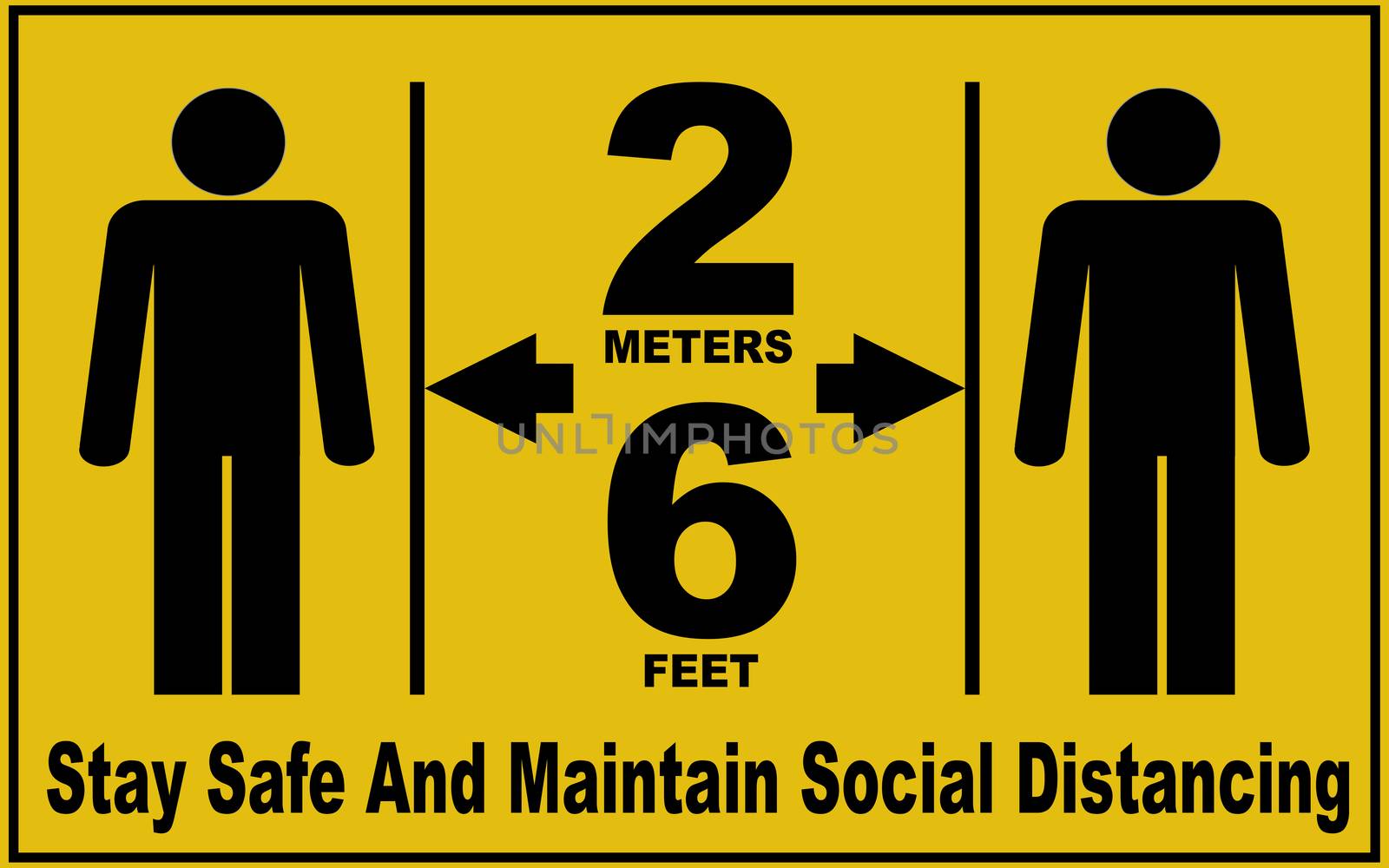 Social distance board, feet and meters by GABIS
