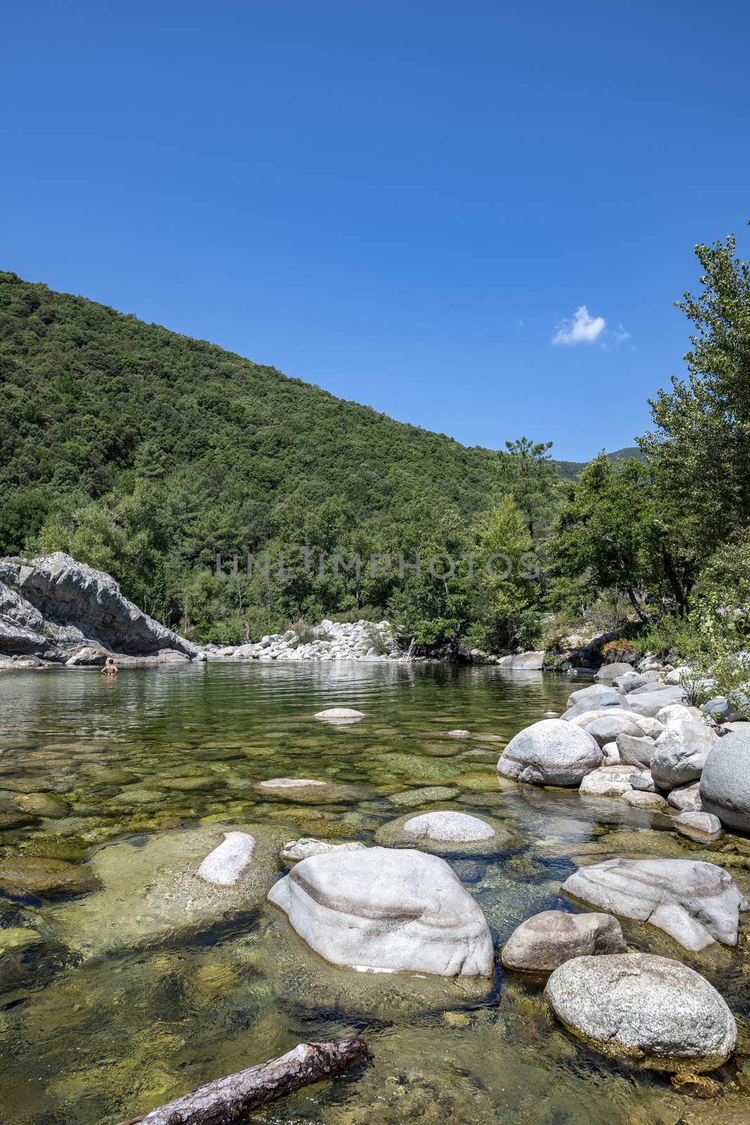 Natural Pure and fresh water pool of Travu River, Corsica, Franc by GABIS