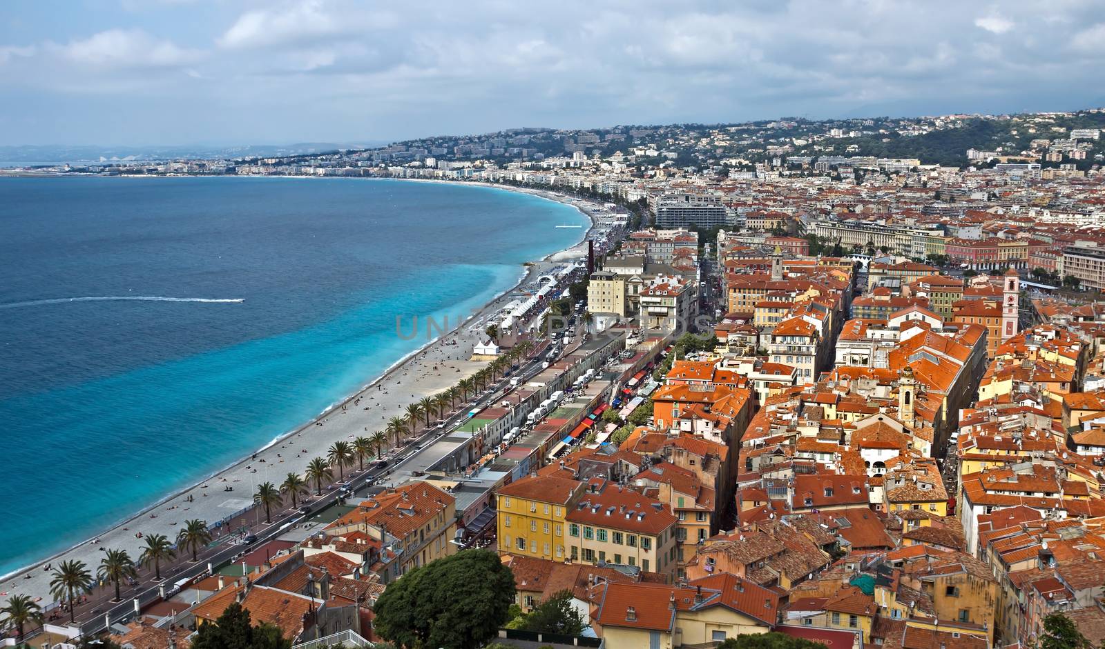 NICE, FRANCE - MAY 31, 2014: Promenade des Anglais and panoramic view of city of Nice, French Riviera, France.

Nice, France - May 31, 2014: Promenade des Anglais and panoramic view of city.