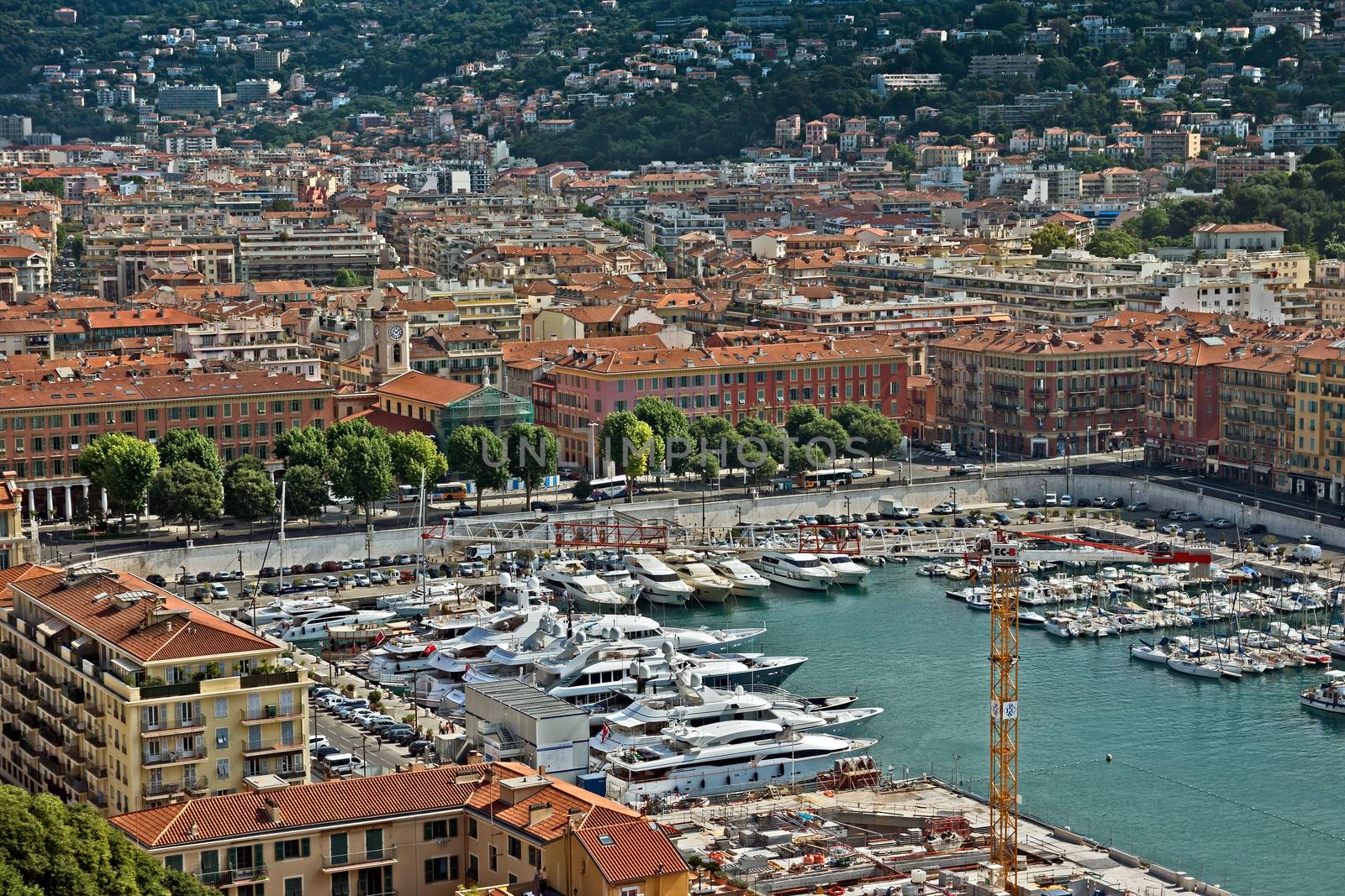 NICE, FRANCE - MAY 31, 2014: Architecture of Port de Nice from above in French Riviera. Port de Nice was started in 1745.

Nice, France - May 31, 2014: Architecture of Port de Nice from above in French Riviera. Port de Nice was started in 1745.