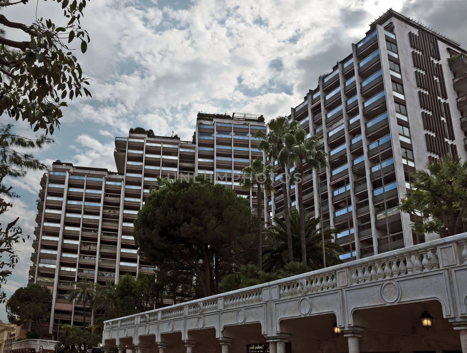 MONTE CARLO, MONACO - JUNE 1, 2014: Architecture of residential buildings near Grand Casino.

Monte Carlo, Monaco - June 1, 2014: Architecture of residential buildings near Grand Casino.