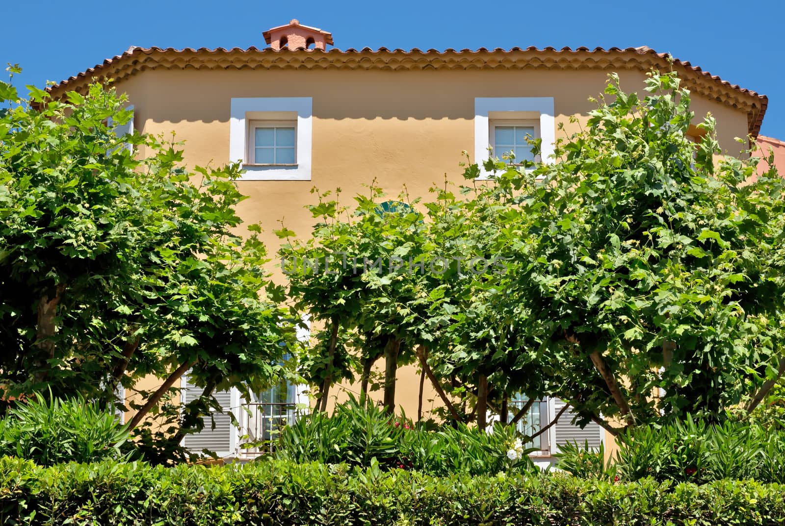 Architecture of Saint Tropez city in French Riviera, France.