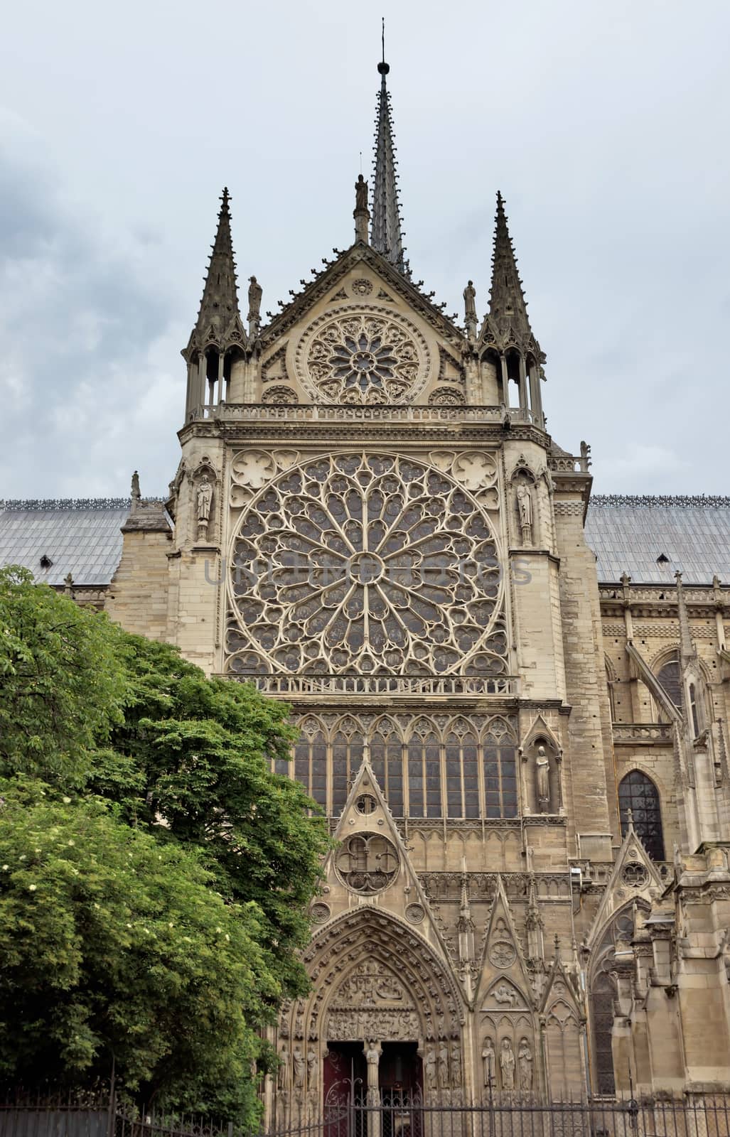 View of the Cathedral of Notre Dame, Paris, France.