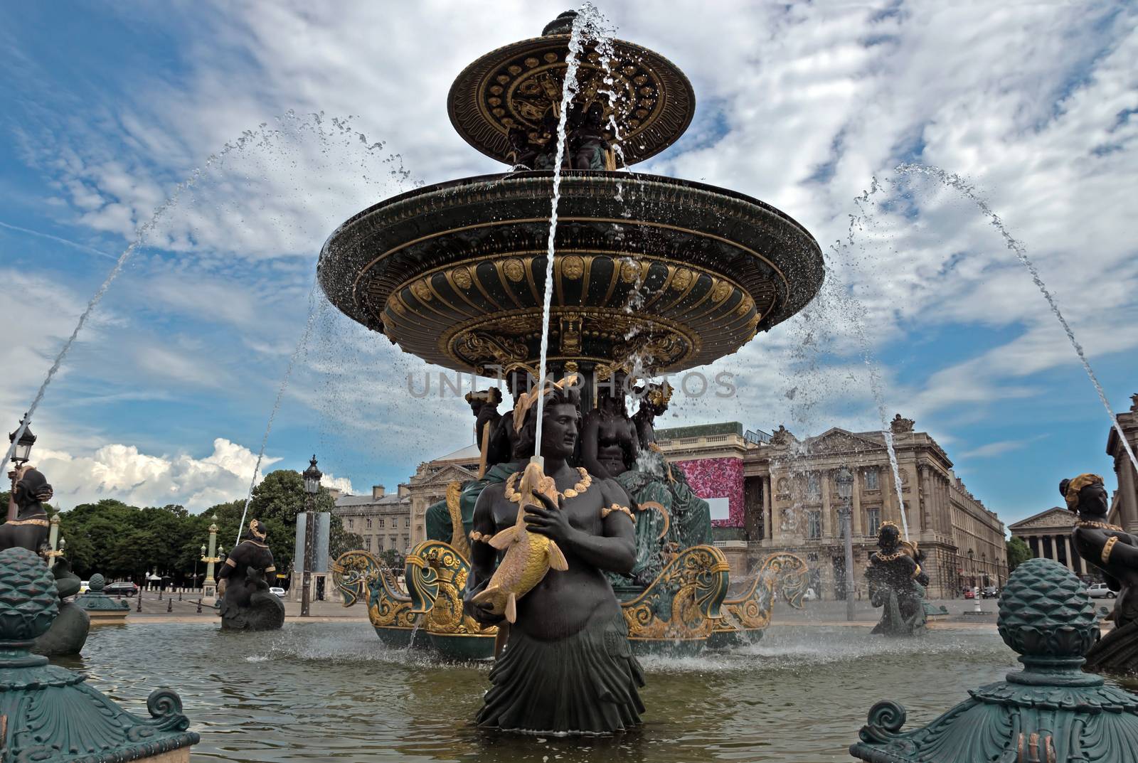 Fountaine des Mers, Place de la Concorde, Paris, France.