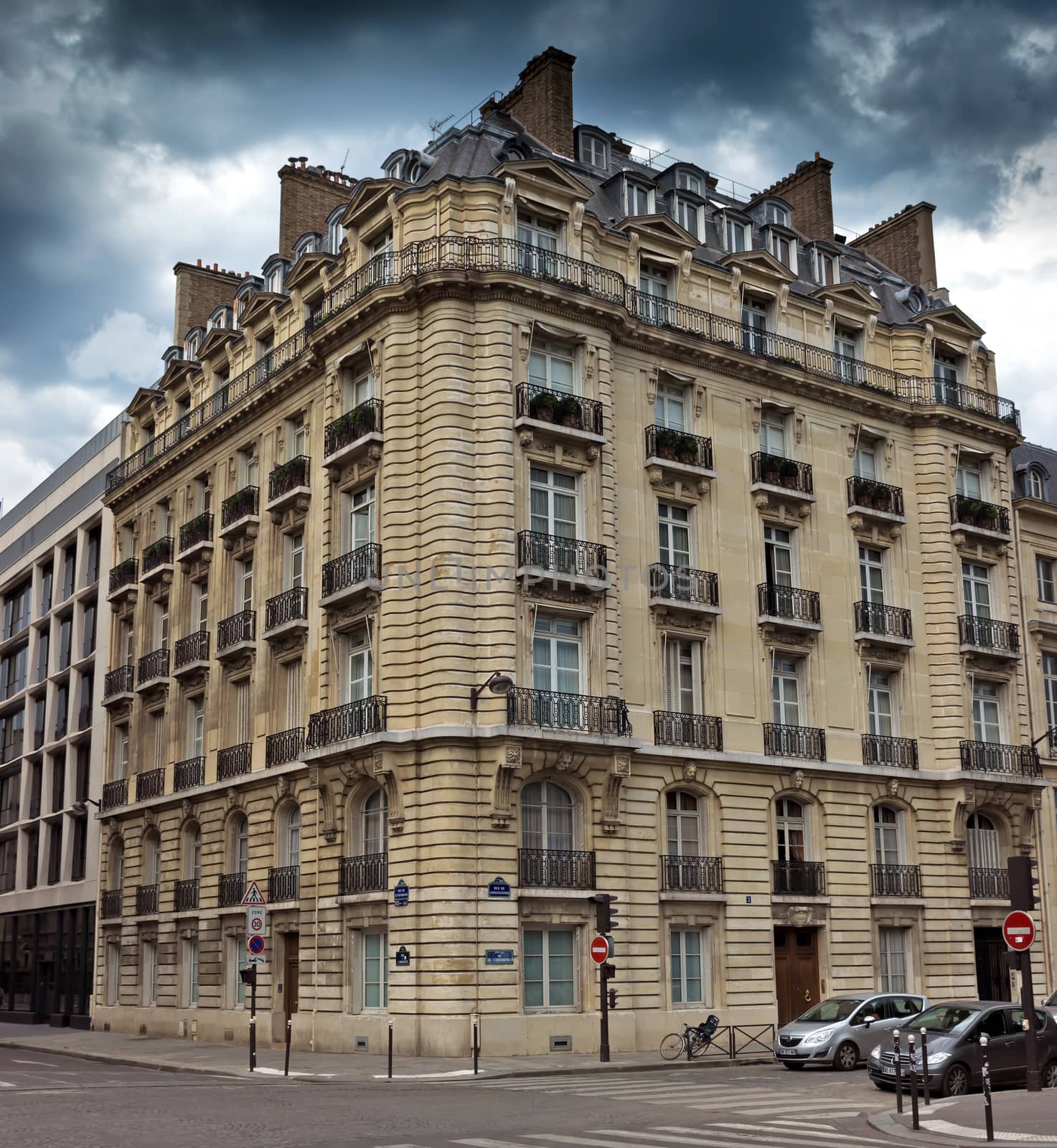 PARIS, FRANCE - JUNE 9, 2014: View of the typical french architecture.

Paris, France - June 9, 2014: View of the typical french architecture.