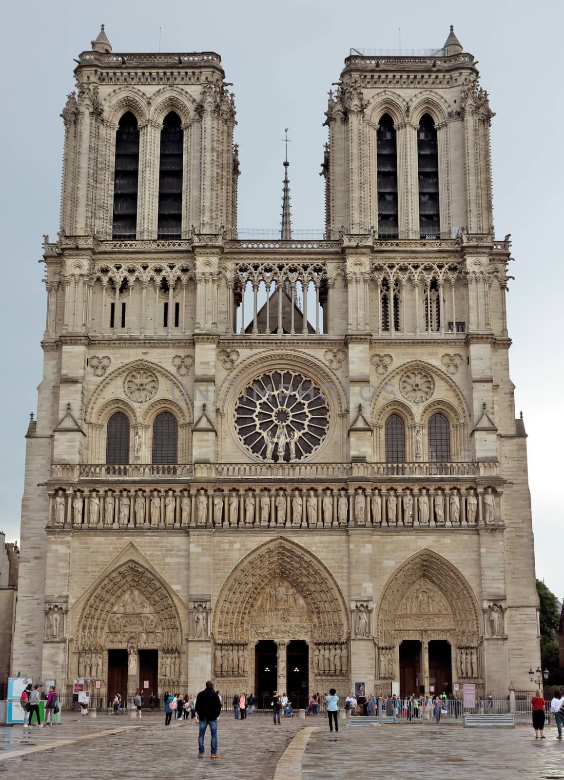 View of the Cathedral of Notre Dame, Paris, France.