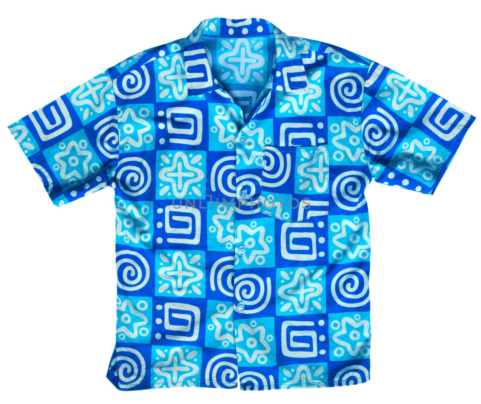 Blue shirt isolated on the white. Clipping Path included.