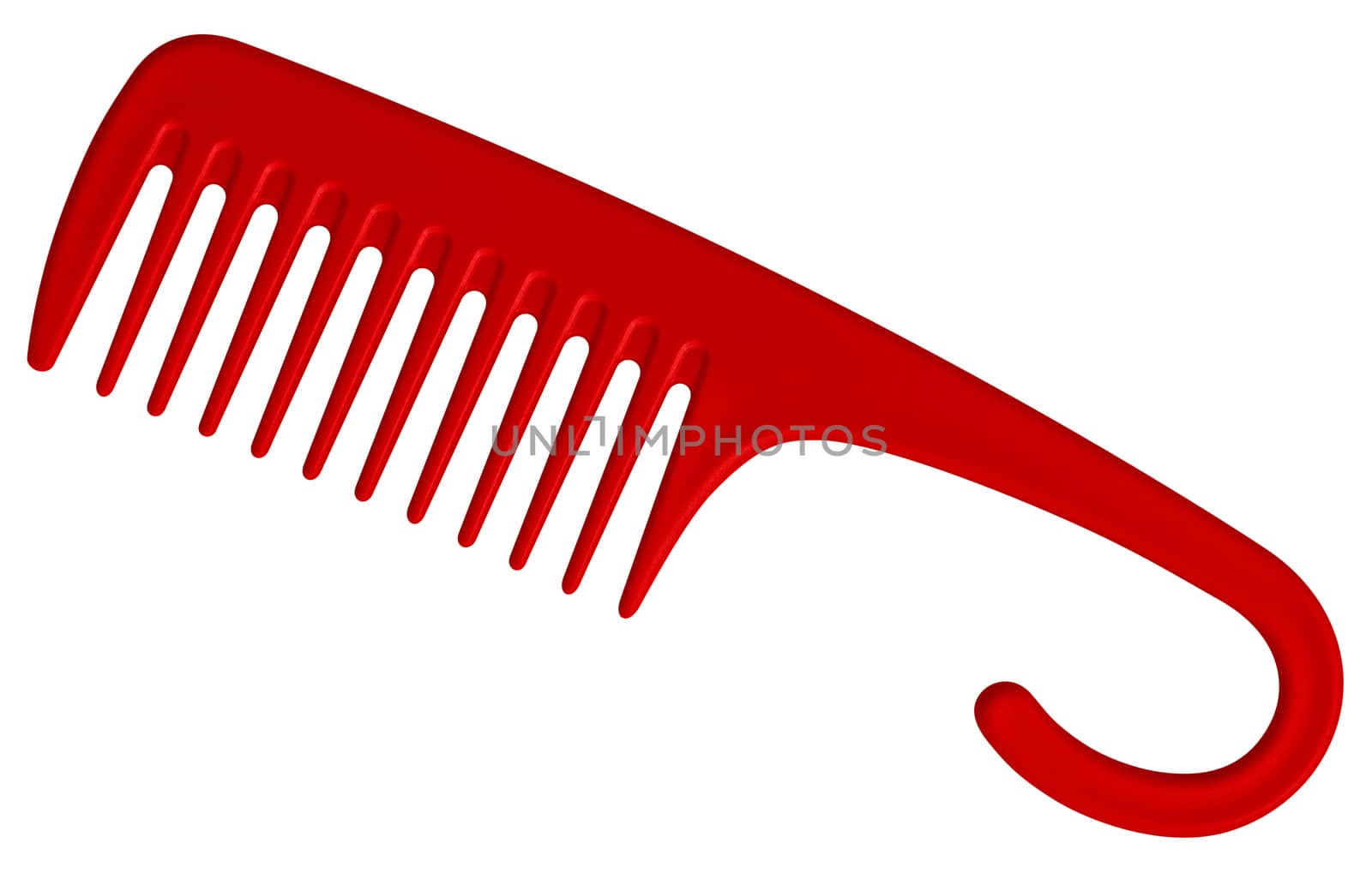 Red comb isolated on white background. Clipping path included.