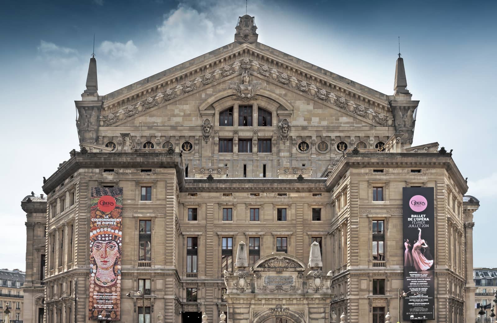 PARIS, FRANCE - JUNE 11, 2014: Opera Garnier in Paris, France. It was built from 1861 to 1875 by architect, Charles Garnier. 

Paris, France - June 11, 2014: Opera Garnier in Paris, France. It was built from 1861 to 1875 by architect, Charles Garnier.