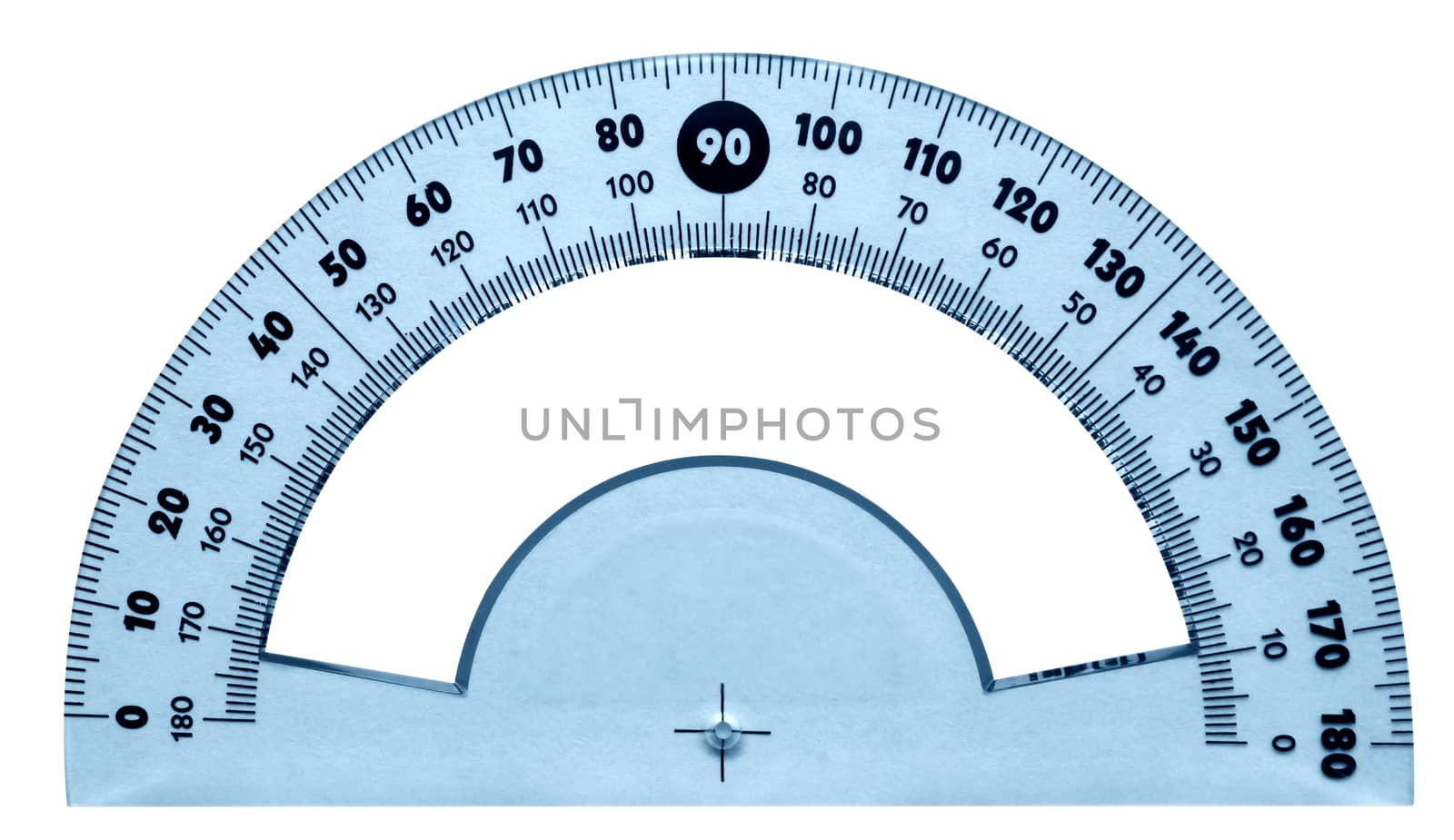 Protractor isolated on white. Clipping path included.