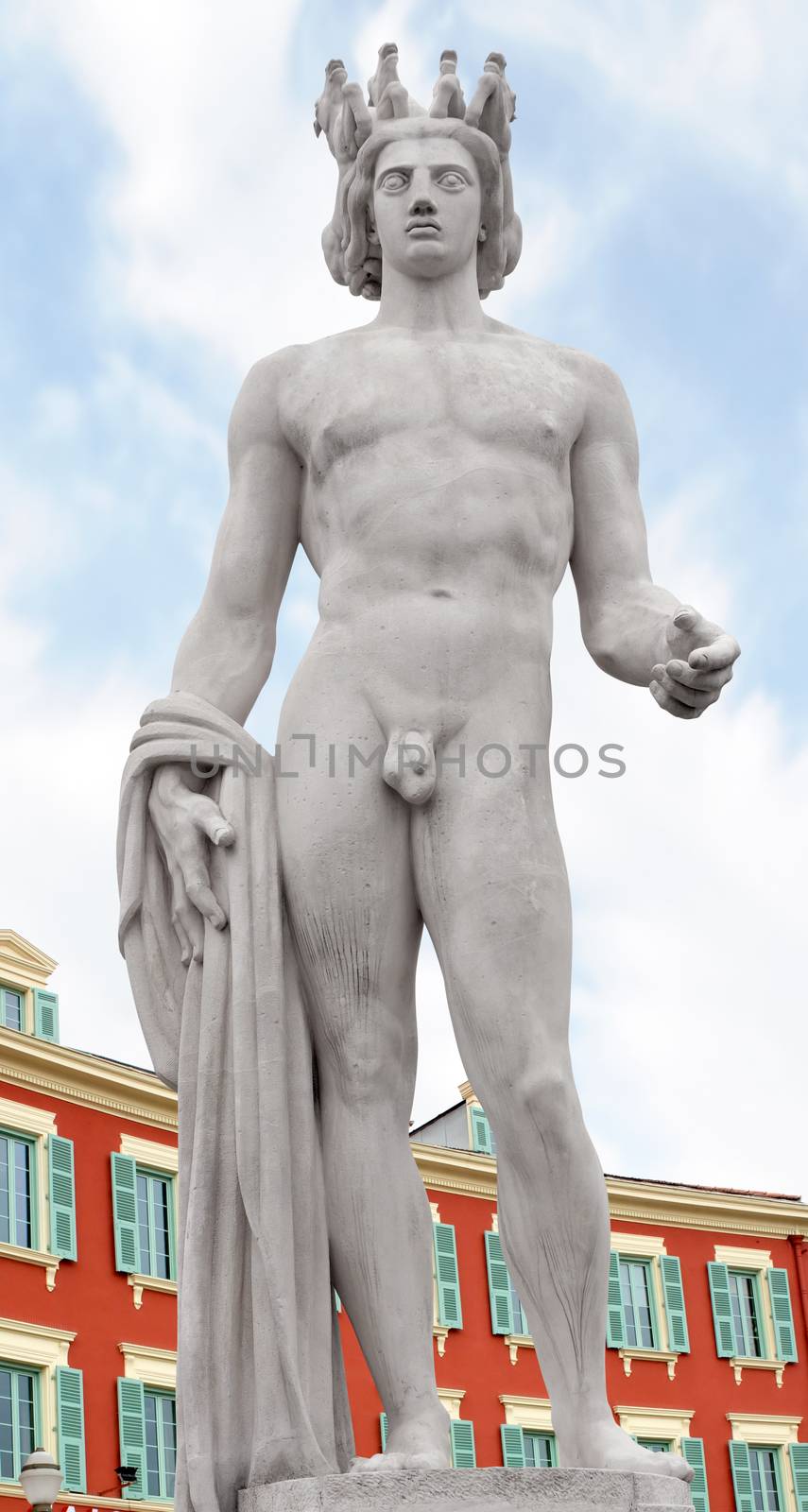 Apollo statue on the Place Massena in Nice, France.