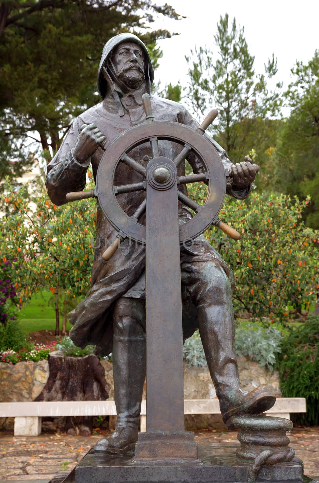 Statue of Prince Albert 1st in Saint Martin Park in Monte Carlo, Monaco.