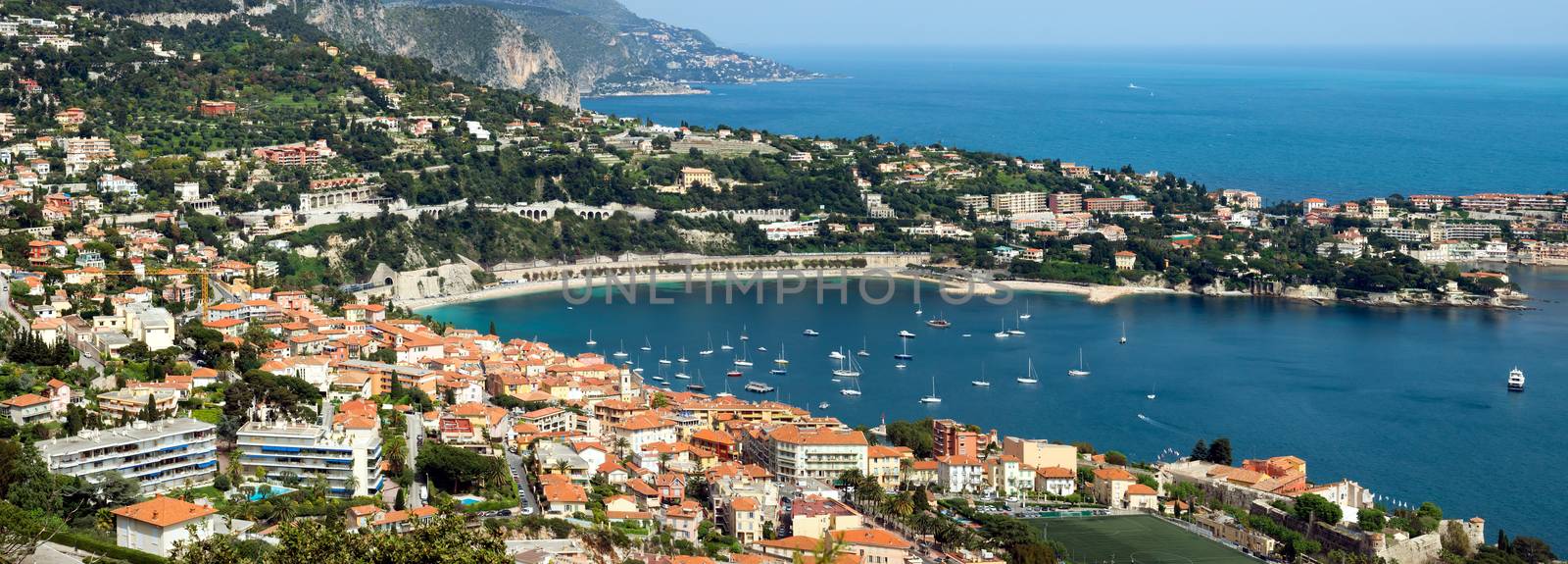 City of Nice - Aerial view of Villefranche-sur-Mer by Venakr