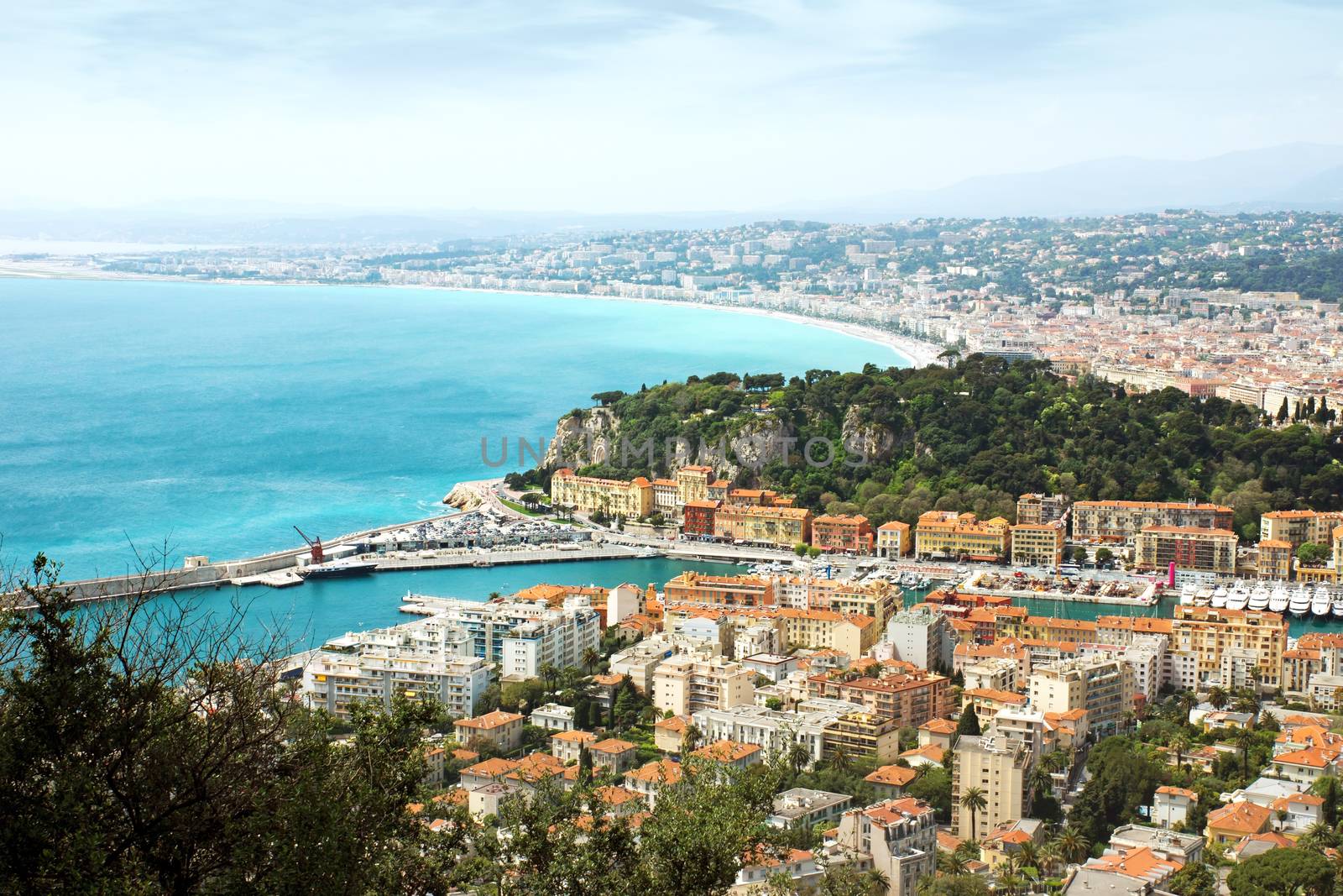 View of mediterranean resort, Nice, Cote d'Azur, France